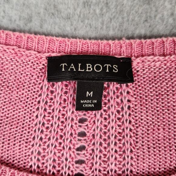 Talbots Sweater Womens Size Medium 100% Linen Pink - Picture 10 of 14